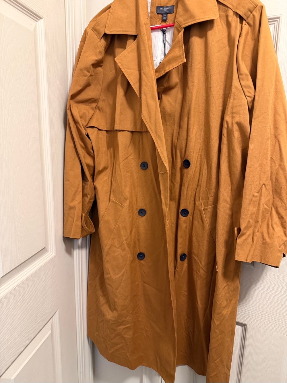 Madison Double-Breasted Trench Coat - Mustard